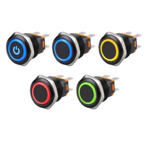 Interrupteur à bouton-poussoir 12 V – 30 A – IP67 – Corps Ø 22 mm – Verrouillage / Momentané – Compatible platines PDM Discount Autosport