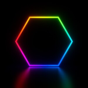 Lampe LED 1 hexagone RGB – Ø 1 m – 10 W – Contrôle Bluetooth – Multicolore – IP54 – 230 V