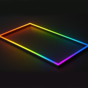 Lampe LED de plafond rectangulaire multicolore RGB – 2,4 m × 4,8 m – 60 W – 230 V – Contrôle Bluetooth