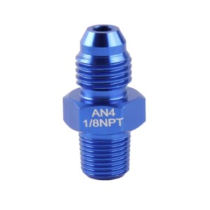 Adaptateur raccord Dash 4 vers 1/8 NPT mâle-mâle – aluminium anodisé bleu