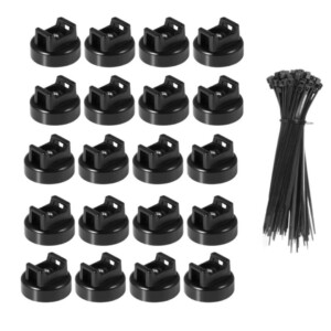 Supports de faisceau aimantés Ø10 mm – Avec oreilles pour colliers rilsan – Ultra puissants – Lot 20 pcs + 20 rilsans