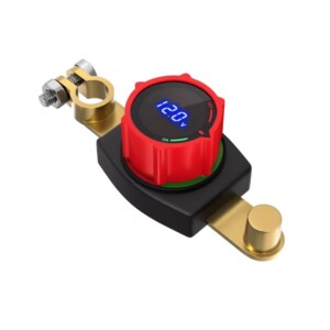 Coupe-circuit borne négative 12–48V – Quart de tour – 250A continu – Avec afficheur LCD digital de tension