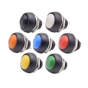 Mini Momentary Pushbutton PBS-33B - M12 - IP67 - 0-48V - 7 Colours - Electric control