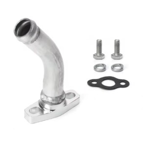 Turbo Aluminium CNC Oil Return Flange - 22 mm Rigid Angled Tube - GT25 GT28 GT30 GT35