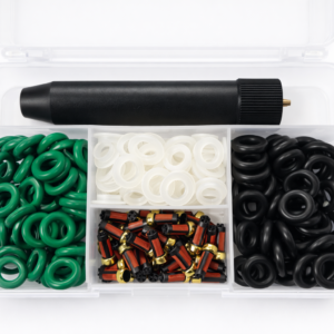Mallette de réfection injecteurs – Joints 14 mm + Filtres 6 mm + Embouts isolants – Kit 200 pièces + Extracteur – Bosch / Siemens / DEKA / Denso / Deatschwerk