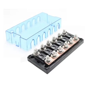 ANM / MEGA 6-Wege Hochleistungssicherungshalter - M8 Bolzen - 12V bis 48V - IP54 - mit 50A Sicherungen