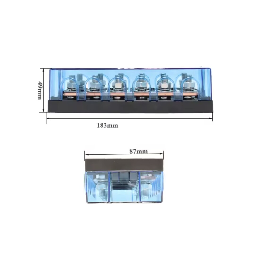 ANM / MEGA 6-channel high-power fuseholders - M8 studs - 12V to 48V - IP54 - With 50A fuses - Image 6