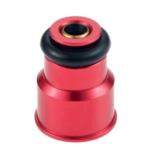 14mm Injector Adapter - 23mm Extension with Integrated Filter + Gasket - 45-50mm to 60mm Injector Conversion - Red Anodised CNC