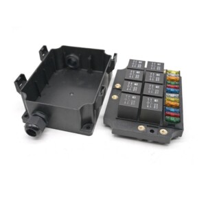 Scatola elettrica impermeabile marina IP68 8 relè 40A + 15 fusibili - Centro di installazione da 12V a 48V - ATO e ANS ad alta potenza - Qualità industriale PA66