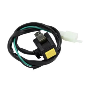 START Button Yellow Handlebar 22mm - Honda Kawasaki Yamaha Suzuki - Momentary Button 0-28V 20A - 30cm Wire Rope