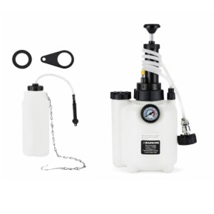 Outil de Purge de Frein Manuel 3L avec Pompe et Manomètre – Purgeur Circuit Frein Auto – Pot Récupération 1L – Jusqu’à 4 Bars – Kit Complet