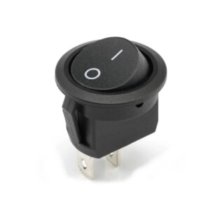 Runder Schalter ON/OFF 12V-24V 20A - Wippschalter 2 Positionen - Einbau Ø20mm - 2-polig verkabelt - Auto Camping-Car Schiff