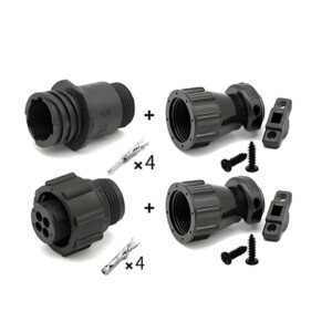 Connecteur ITT rond passe-cloison 4 voies – verrouillage quart de tour – IP54 – 12/48V – kit complet