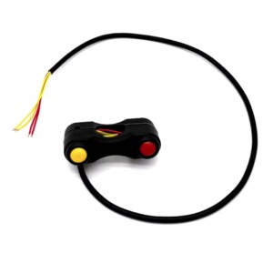 Motorcycle Switch 22mm 2 Multifunction Buttons - Momentary Yellow + Latching Red - Universal Handlebar Switch - 12-60V 15A