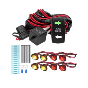 Kit Clignotants Pré-Câblé 12V avec Interrupteur & Centrale Réglable – Moto Quad ATV UTV SXS RZR – Étanche IP68