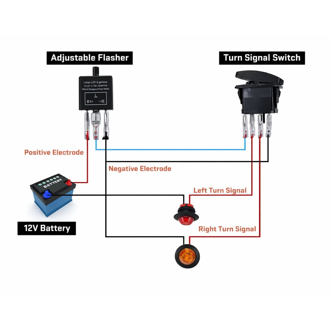 Pre-wired 12V flashing light kit with switch & adjustable control unit - ATV UTV SXS RZR motorbike quad - Waterproof IP68 - Image 2