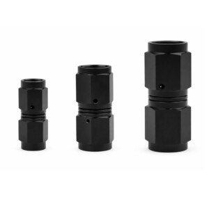 Raccord Dash Femelle / Femelle Aluminium Anodisé Noir – AN4 AN6 AN8 AN10 – Adaptateur Droit JIC