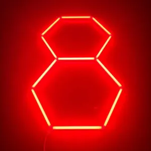 Lampada LED 2 Esagono a nido d'ape soffitto 1,6M x 1M 70W Rosso Detailing Garage Barber Gym