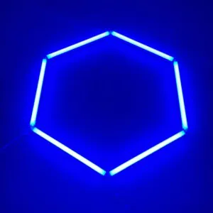 Lampe LED 1 hexagone plafond nid d'abeilles diamètre 1M 36W Bleu Detailing Garage Barber Gym
