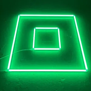 Lampada a soffitto a led doppio quadrato 1,2M + 0,5M 88W Verde dettaglio garage barbiere palestra