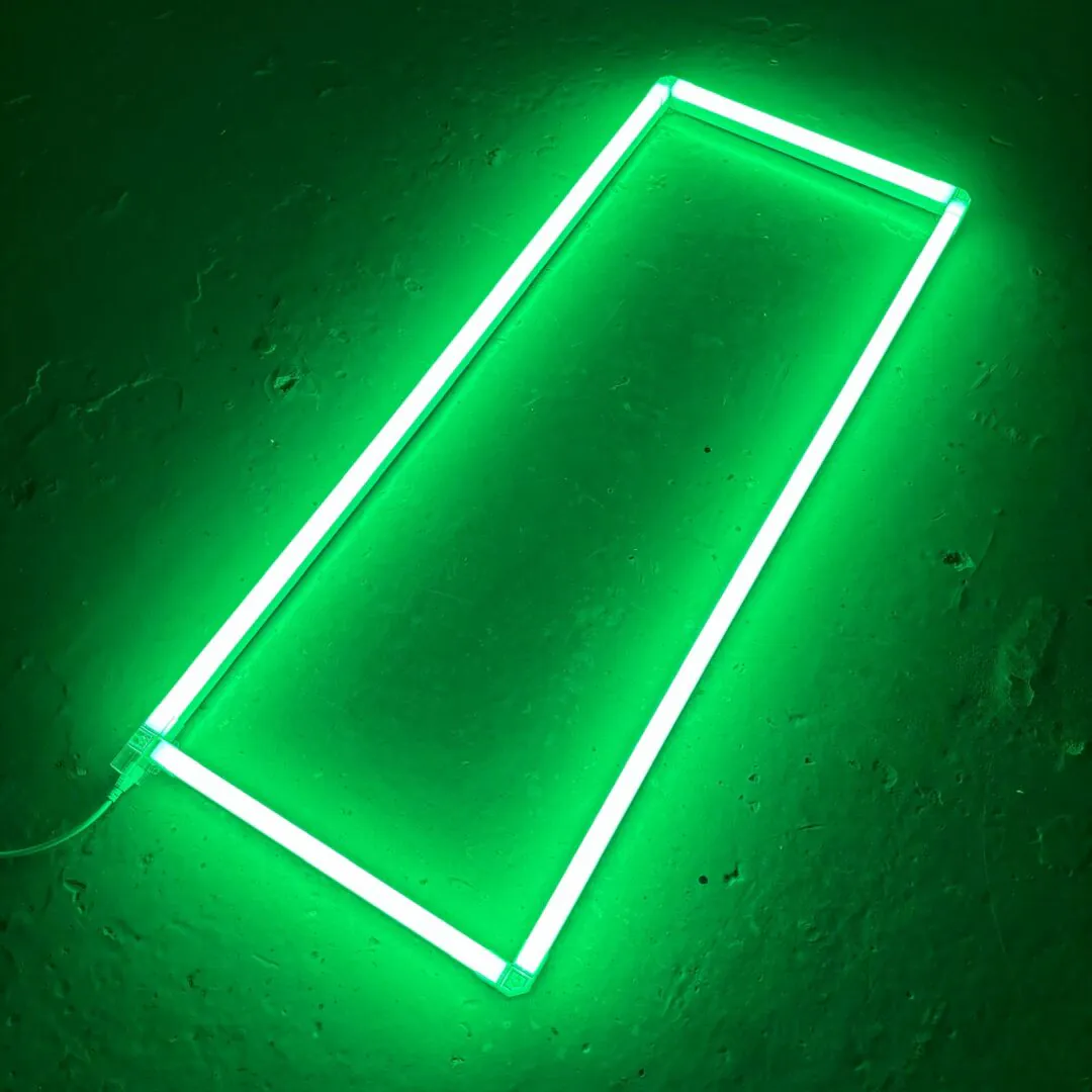 Lampada a soffitto LED rettangolo 1,2M x 0,5M 45W Verde dettaglio garage barbiere palestra