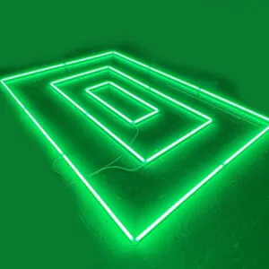 Lampe LED de plafond rectangle triple 4,8M x 2,4M 345W Vert 3000K detailing garage barber gym