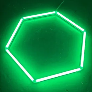 Lampada LED 1 esagono soffitto a nido d'ape diametro 1M 36W Verde Detailing Garage Barber Gym